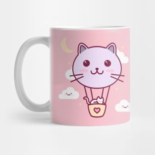 Cat Balloon Kawaii Illustration Mug